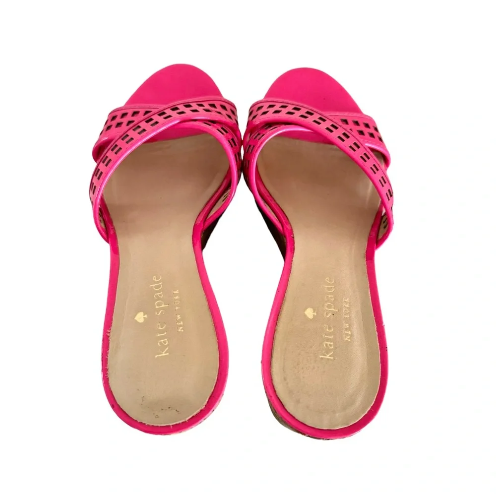 Kate Spade Patent Sandals Pink Wedges